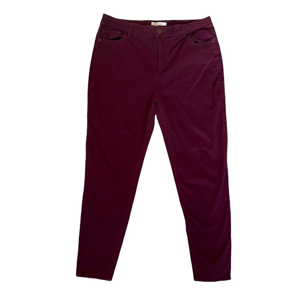 Tinseltown  High-Rise Raw-Hem Skinny Jeans Maroon Size 13